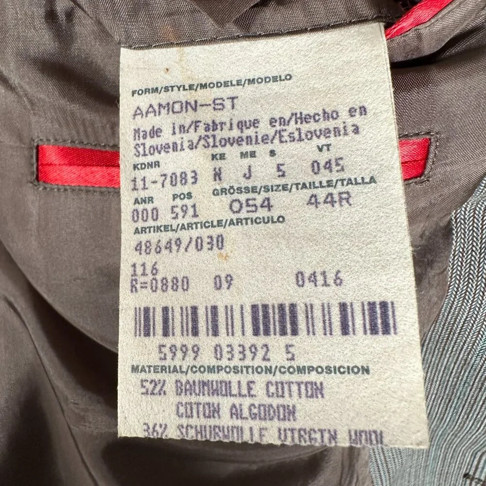 Hugo Boss Aamon Blazer Men Size 44R Two-Button Jacket Cotton Blend Made Slovenia - Picture 15 of 16